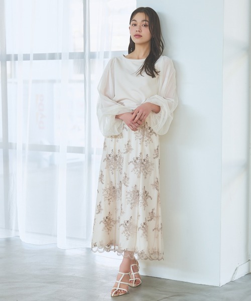 mysty woman（ミスティウーマン）の「【WEB限定カラーあり！】シアータックスリーブプルオーバー　106910（Tシャツ/カットソー・レディース・ホワイト系その他/オフホワイト/グレー/ブラック・FREE）」の19枚目の写真