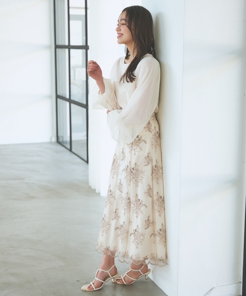 mysty woman（ミスティウーマン）の「【WEB限定カラーあり！】シアータックスリーブプルオーバー　106910（Tシャツ/カットソー・レディース・ホワイト系その他/オフホワイト/グレー/ブラック・FREE）」の5枚目の写真