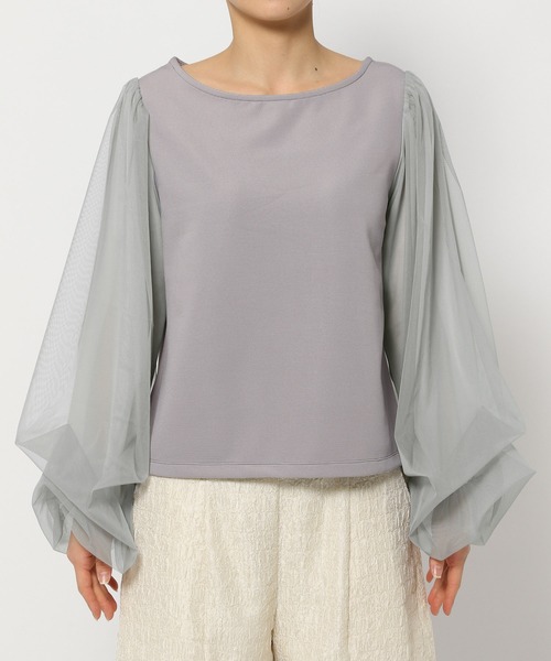 mysty woman（ミスティウーマン）の「【WEB限定カラーあり！】シアータックスリーブプルオーバー　106910（Tシャツ/カットソー・レディース・ホワイト系その他/オフホワイト/グレー/ブラック・FREE）」の11枚目の写真