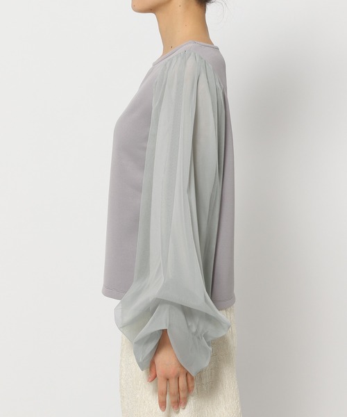 mysty woman（ミスティウーマン）の「【WEB限定カラーあり！】シアータックスリーブプルオーバー　106910（Tシャツ/カットソー・レディース・ホワイト系その他/オフホワイト/グレー/ブラック・FREE）」の16枚目の写真