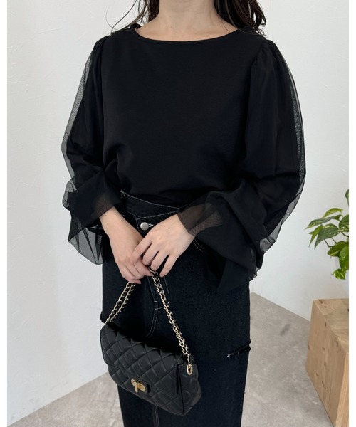 mysty woman（ミスティウーマン）の「【WEB限定カラーあり！】シアータックスリーブプルオーバー　106910（Tシャツ/カットソー・レディース・ホワイト系その他/オフホワイト/グレー/ブラック・FREE）」の9枚目の写真