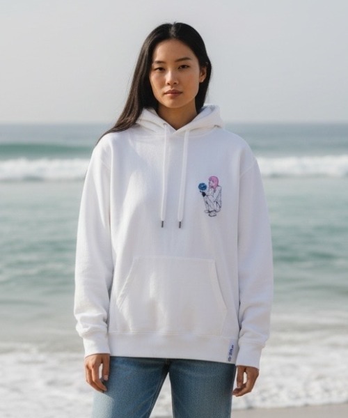 MALIBU SHIRTS(マリブシャツ)の「STANDARD Hoodie BSW Girl S(Tシャツ/カットソー・メンズ・ブラック/ホワイト・L/S/M)」の1枚目の写真