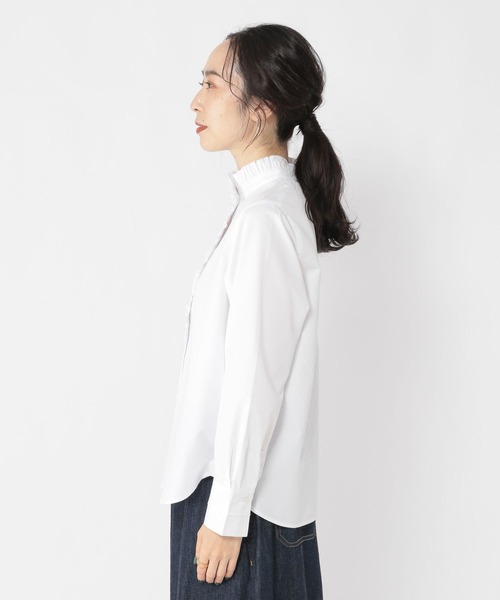 studio CLIP(スタディオクリップ)の「【conges payesコラボ】フリルブラウス(シャツ/ブラウス・レディース・サックスブルー/アイボリー/ホワイト・MEDIUM/LARGE)」の7枚目の写真