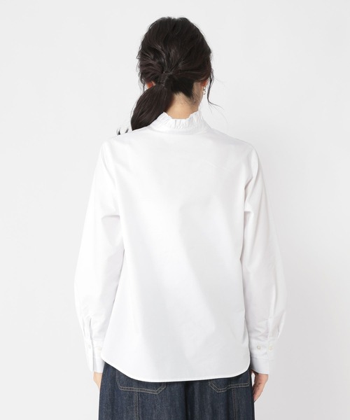 studio CLIP(スタディオクリップ)の「【conges payesコラボ】フリルブラウス(シャツ/ブラウス・レディース・サックスブルー/アイボリー/ホワイト・MEDIUM/LARGE)」の8枚目の写真