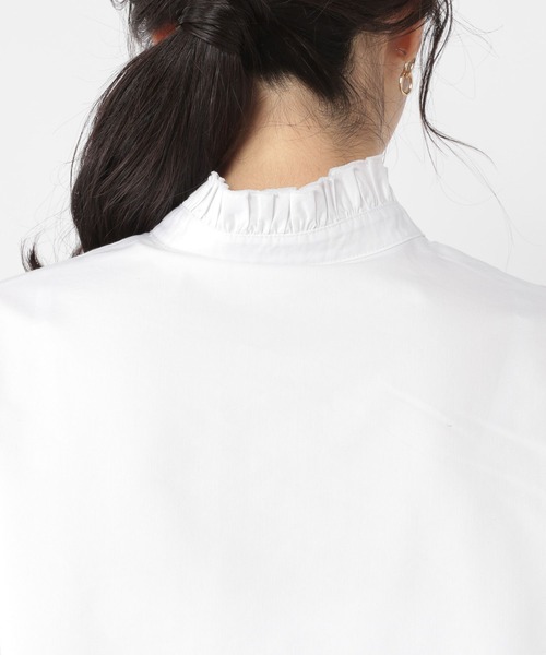 studio CLIP(スタディオクリップ)の「【conges payesコラボ】フリルブラウス(シャツ/ブラウス・レディース・サックスブルー/アイボリー/ホワイト・MEDIUM/LARGE)」の13枚目の写真