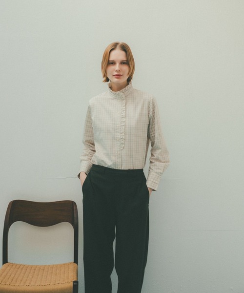 studio CLIP(スタディオクリップ)の「【conges payesコラボ】フリルブラウス(シャツ/ブラウス・レディース・サックスブルー/アイボリー/ホワイト・MEDIUM/LARGE)」の17枚目の写真