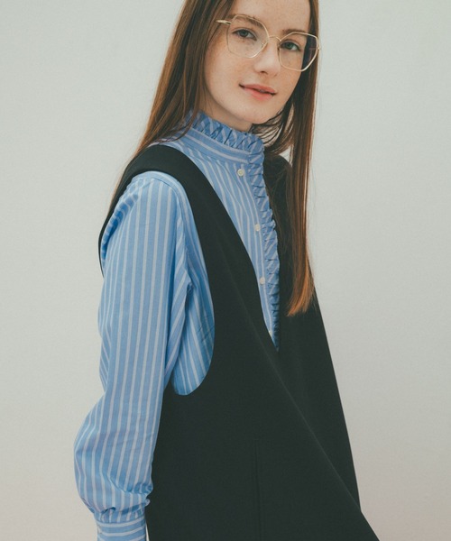 studio CLIP(スタディオクリップ)の「【conges payesコラボ】フリルブラウス(シャツ/ブラウス・レディース・サックスブルー/アイボリー/ホワイト・MEDIUM/LARGE)」の22枚目の写真