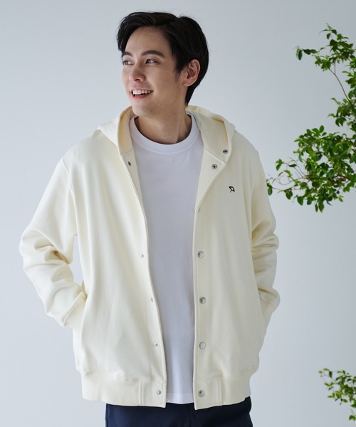 Arnold Palmer（アーノルドパーマー）の「シェア スウェット スナップ フーディ（パーカー・レディース・アイボリー/チャコールグレー・S/M/L/LL/XS）」の2枚目の写真