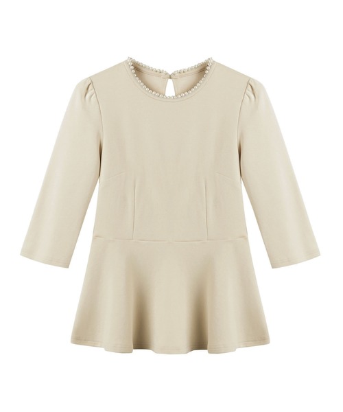 SAISON DE PAPILLON(セゾンドパピヨン)の「ペプラムデザインパール衿カットソー(Tシャツ/カットソー・レディース・ベージュ/ネイビー/グレー・M/L)」の13枚目の写真