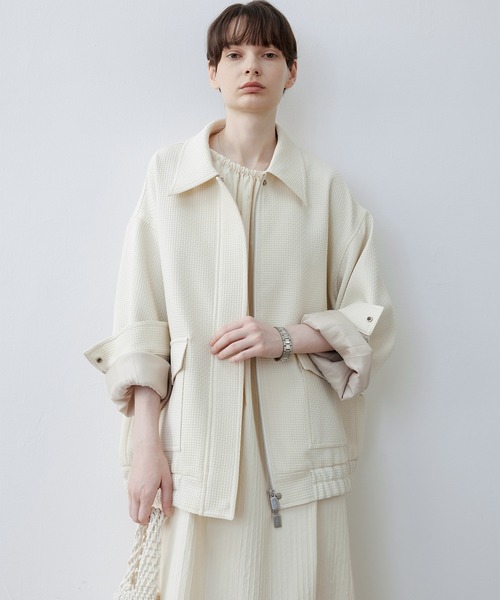 tageechita(タジチタ)の「【tageechita】ワッフルクラシックジャケット(ブルゾン・レディース・ライトベージュ・S/M/L)」の3枚目の写真