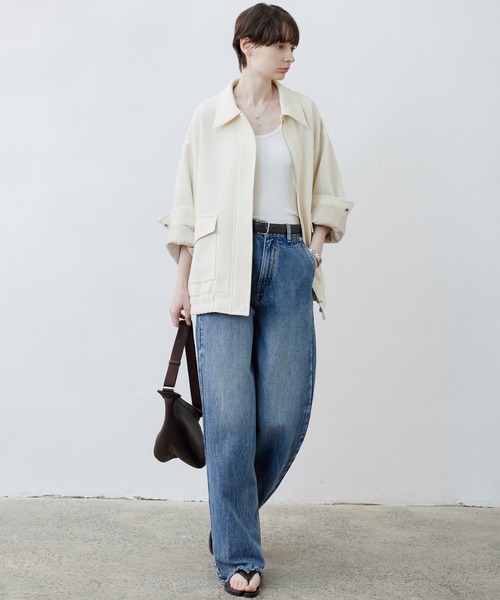 tageechita(タジチタ)の「【tageechita】ワッフルクラシックジャケット(ブルゾン・レディース・ライトベージュ・S/M/L)」の6枚目の写真