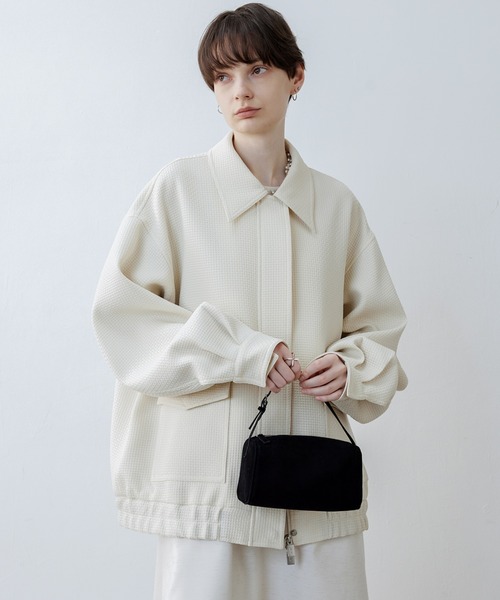 tageechita(タジチタ)の「【tageechita】ワッフルクラシックジャケット(ブルゾン・レディース・ライトベージュ・S/M/L)」の7枚目の写真