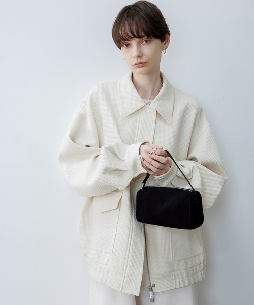 tageechita(タジチタ)の「【tageechita】ワッフルクラシックジャケット(ブルゾン・レディース・ライトベージュ・S/M/L)」の9枚目の写真