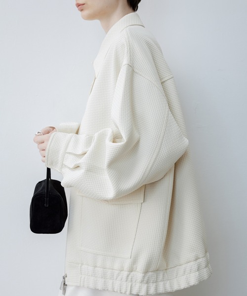 tageechita(タジチタ)の「【tageechita】ワッフルクラシックジャケット(ブルゾン・レディース・ライトベージュ・S/M/L)」の13枚目の写真