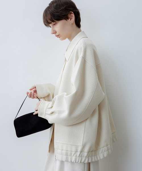 tageechita(タジチタ)の「【tageechita】ワッフルクラシックジャケット(ブルゾン・レディース・ライトベージュ・S/M/L)」の15枚目の写真