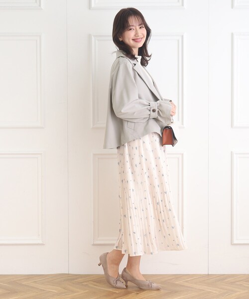 couture brooch（クチュールブローチ）の「◆【撥水】ショートトレンチコート（トレンチコート・レディース・ベビーピンク/ベージュ/ライトグレー・40/38/42）」の5枚目の写真