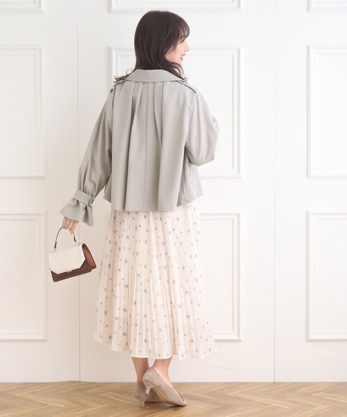 couture brooch（クチュールブローチ）の「◆【撥水】ショートトレンチコート（トレンチコート・レディース・ベビーピンク/ベージュ/ライトグレー・40/38/42）」の6枚目の写真