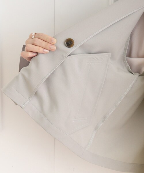 couture brooch（クチュールブローチ）の「◆【撥水】ショートトレンチコート（トレンチコート・レディース・ベビーピンク/ベージュ/ライトグレー・40/38/42）」の10枚目の写真