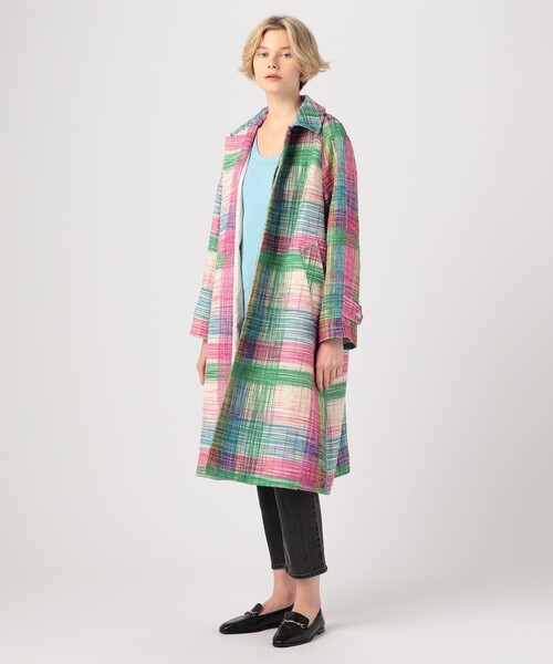 MACPHEE(マカフィー)の「オーバーチェックツイード ステンカラーコート(ステンカラーコート・レディース・ピンク系その他・36)」の13枚目の写真