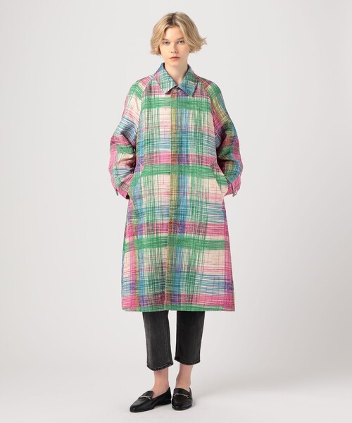 MACPHEE(マカフィー)の「オーバーチェックツイード ステンカラーコート(ステンカラーコート・レディース・ピンク系その他・36)」の14枚目の写真