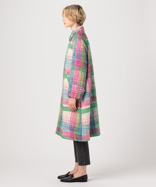 MACPHEE(マカフィー)の「オーバーチェックツイード ステンカラーコート(ステンカラーコート・レディース・ピンク系その他・36)」の7枚目の写真