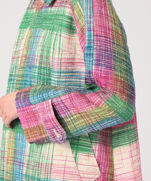 MACPHEE(マカフィー)の「オーバーチェックツイード ステンカラーコート(ステンカラーコート・レディース・ピンク系その他・36)」の12枚目の写真