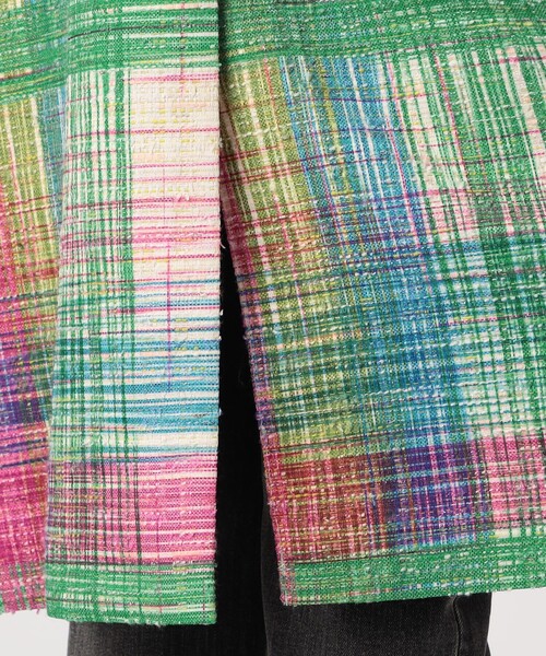 MACPHEE(マカフィー)の「オーバーチェックツイード ステンカラーコート(ステンカラーコート・レディース・ピンク系その他・36)」の4枚目の写真