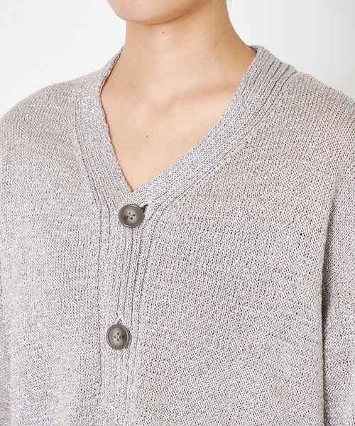 NAVE(ネイヴ)の「ラメバルキーニット カーディガン・ZOZO別注(ニット/セーター・レディース・シルバー系・2/1)」の5枚目の写真