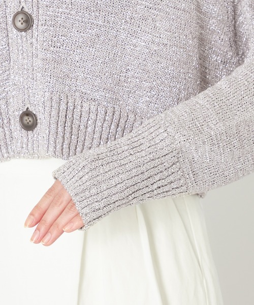 NAVE(ネイヴ)の「ラメバルキーニット カーディガン・ZOZO別注(ニット/セーター・レディース・シルバー系・2/1)」の4枚目の写真