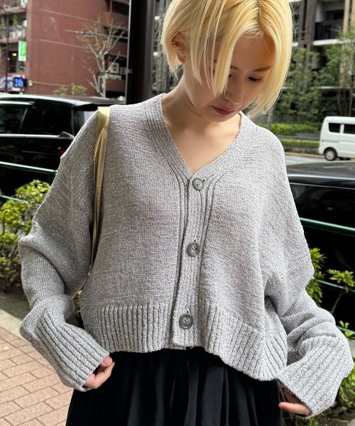 NAVE(ネイヴ)の「ラメバルキーニット カーディガン・ZOZO別注(ニット/セーター・レディース・シルバー系・2/1)」の18枚目の写真