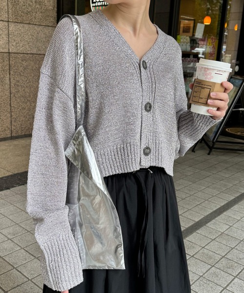 NAVE(ネイヴ)の「ラメバルキーニット カーディガン・ZOZO別注(ニット/セーター・レディース・シルバー系・2/1)」の19枚目の写真
