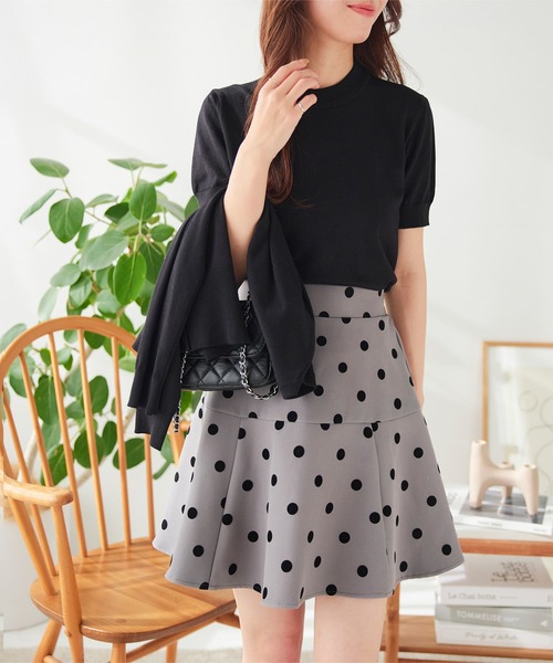 KOBE LETTUCE（コウベレタス）の「半袖ニットトップス×ニットカーディガンアンサンブル（アンサンブル・レディース・ブルー/ブラック系その他/ミント/ブラック/ベビーピンク/ホワイト×ブラック/ベージュ系その他・M/L）」の10枚目の写真