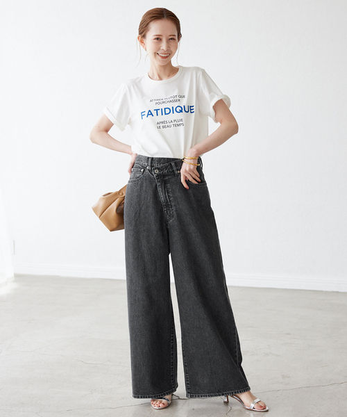 セール】LE DENIMチルトワイドストレートデニム（デニムパンツ