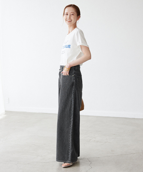 ◇SLOBE IENA◇ LE DENIMチルトワイドストレートデニム36 セール】LE DENIMチルトワイドストレートデニム（デニムパンツ