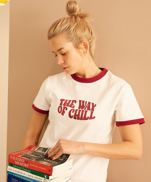 ムラサキスポーツ(ムラサキスポーツ)の「RIKKA FEMME/リッカファム リンガーTシャツ RF24SS24(Tシャツ/カットソー・レディース・ネイビー/グリーン/レッド・FREE)」の2枚目の写真