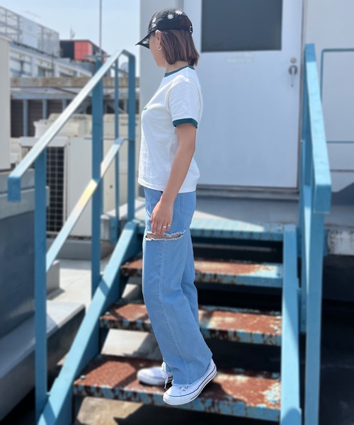 ムラサキスポーツ(ムラサキスポーツ)の「RIKKA FEMME/リッカファム リンガーTシャツ RF24SS24(Tシャツ/カットソー・レディース・ネイビー/グリーン/レッド・FREE)」の10枚目の写真
