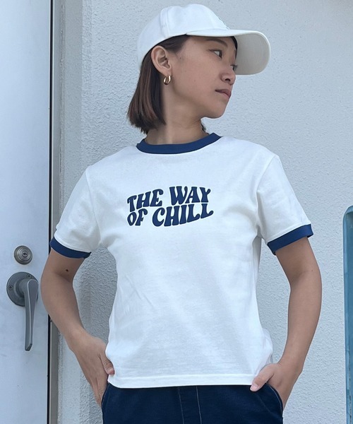 ムラサキスポーツ(ムラサキスポーツ)の「RIKKA FEMME/リッカファム リンガーTシャツ RF24SS24(Tシャツ/カットソー・レディース・ネイビー/グリーン/レッド・FREE)」の13枚目の写真