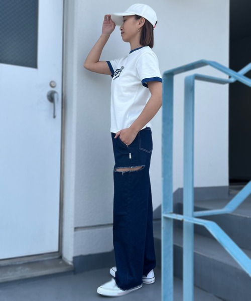 ムラサキスポーツ(ムラサキスポーツ)の「RIKKA FEMME/リッカファム リンガーTシャツ RF24SS24(Tシャツ/カットソー・レディース・ネイビー/グリーン/レッド・FREE)」の17枚目の写真