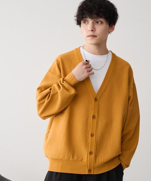 WEGO(ウィゴー)の「WEGO/オーバーフィットドライタッチカーディガン(カーディガン/ボレロ・メンズ・ブルー/ブラック/イエロー・MEDIUM/LARGE)」の1枚目の写真