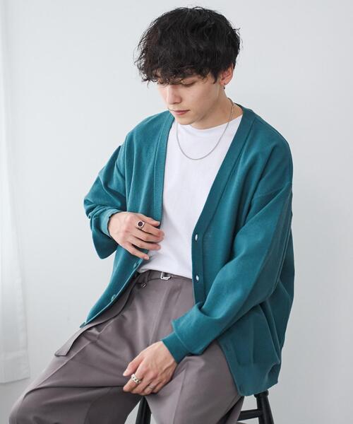 WEGO(ウィゴー)の「WEGO/オーバーフィットドライタッチカーディガン(カーディガン/ボレロ・メンズ・ブルー/ブラック/イエロー・MEDIUM/LARGE)」の11枚目の写真