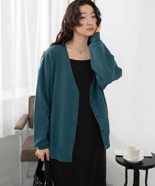 WEGO(ウィゴー)の「WEGO/オーバーフィットドライタッチカーディガン(カーディガン/ボレロ・メンズ・ブルー/ブラック/イエロー・MEDIUM/LARGE)」の14枚目の写真