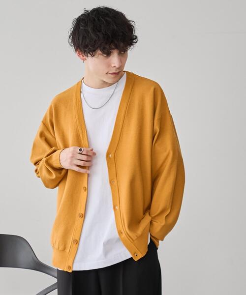 WEGO(ウィゴー)の「WEGO/オーバーフィットドライタッチカーディガン(カーディガン/ボレロ・メンズ・ブルー/ブラック/イエロー・MEDIUM/LARGE)」の16枚目の写真