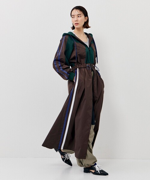 CITY TOKYO（シティトウキョウ）の「コンビネーションパーカースポーツドレス（ワンピース・レディース・グリーン/ホワイト・2/1）」の6枚目の写真