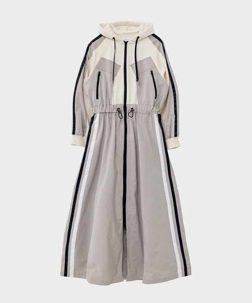 CITY TOKYO（シティトウキョウ）の「コンビネーションパーカースポーツドレス（ワンピース・レディース・グリーン/ホワイト・2/1）」の2枚目の写真