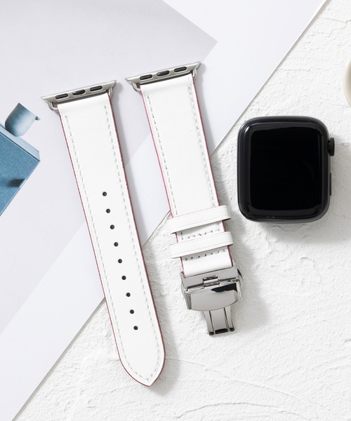 emonique(エモニーク)の「本革レザー Apple Watch バンド スマートウォッチバンド【38/40/41/42/44/45/49mm対応】(デジタル腕時計・メンズ・ホワイト/ライトブラウン/ピンク/ベージュ/ブラック・42/38)」の2枚目の写真
