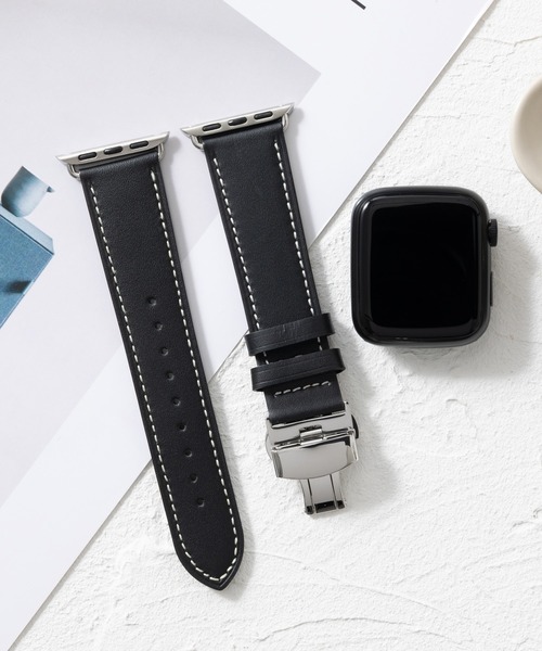 emonique(エモニーク)の「本革レザー Apple Watch バンド スマートウォッチバンド【38/40/41/42/44/45/49mm対応】(デジタル腕時計・メンズ・ホワイト/ライトブラウン/ピンク/ベージュ/ブラック・42/38)」の3枚目の写真