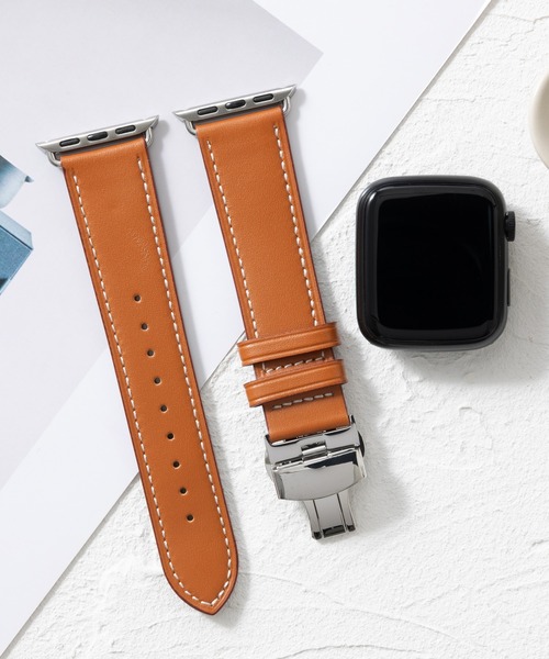 emonique(エモニーク)の「本革レザー Apple Watch バンド スマートウォッチバンド【38/40/41/42/44/45/49mm対応】(デジタル腕時計・メンズ・ホワイト/ライトブラウン/ピンク/ベージュ/ブラック・42/38)」の7枚目の写真