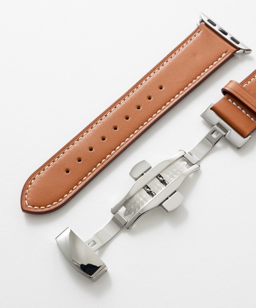 emonique(エモニーク)の「本革レザー Apple Watch バンド スマートウォッチバンド【38/40/41/42/44/45/49mm対応】(デジタル腕時計・メンズ・ホワイト/ライトブラウン/ピンク/ベージュ/ブラック・42/38)」の8枚目の写真