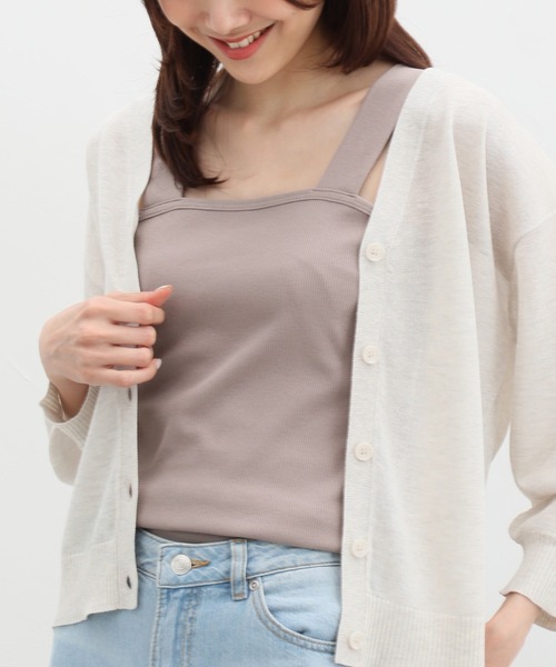 Honeys（ハニーズ）の「ベアタンクトップ（タンクトップ・レディース・オフホワイト/ブラック/カーキ/ライトベージュ/スミクロ/オレンジ/グレイッシュベージュ・S/M/L/LL）」の5枚目の写真