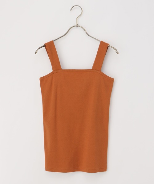 Honeys（ハニーズ）の「ベアタンクトップ（タンクトップ・レディース・オフホワイト/ブラック/カーキ/ライトベージュ/スミクロ/オレンジ/グレイッシュベージュ・S/M/L/LL）」の7枚目の写真